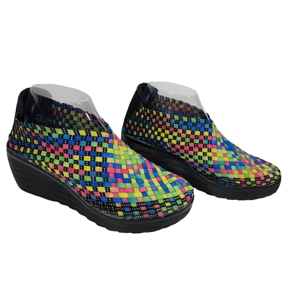 Serene Island Women's‎ Sovi Colorful Woven Shoes Platform Sole Wedge Size…